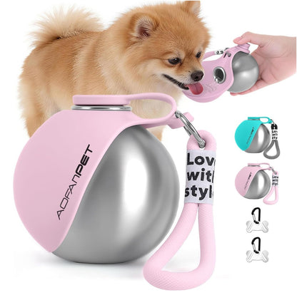 Outdoor Puppy Drinking Water Bottle