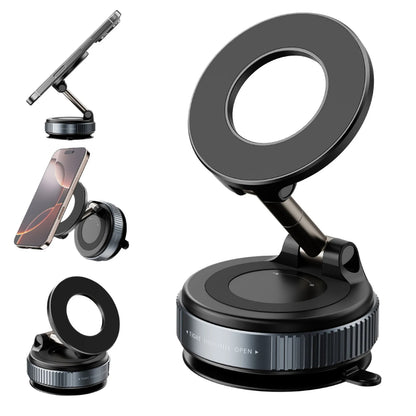 Magnetic Foldable Phone Holder with Vacuum Lock