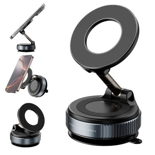 Magnetic Foldable Phone Holder with Vacuum Lock