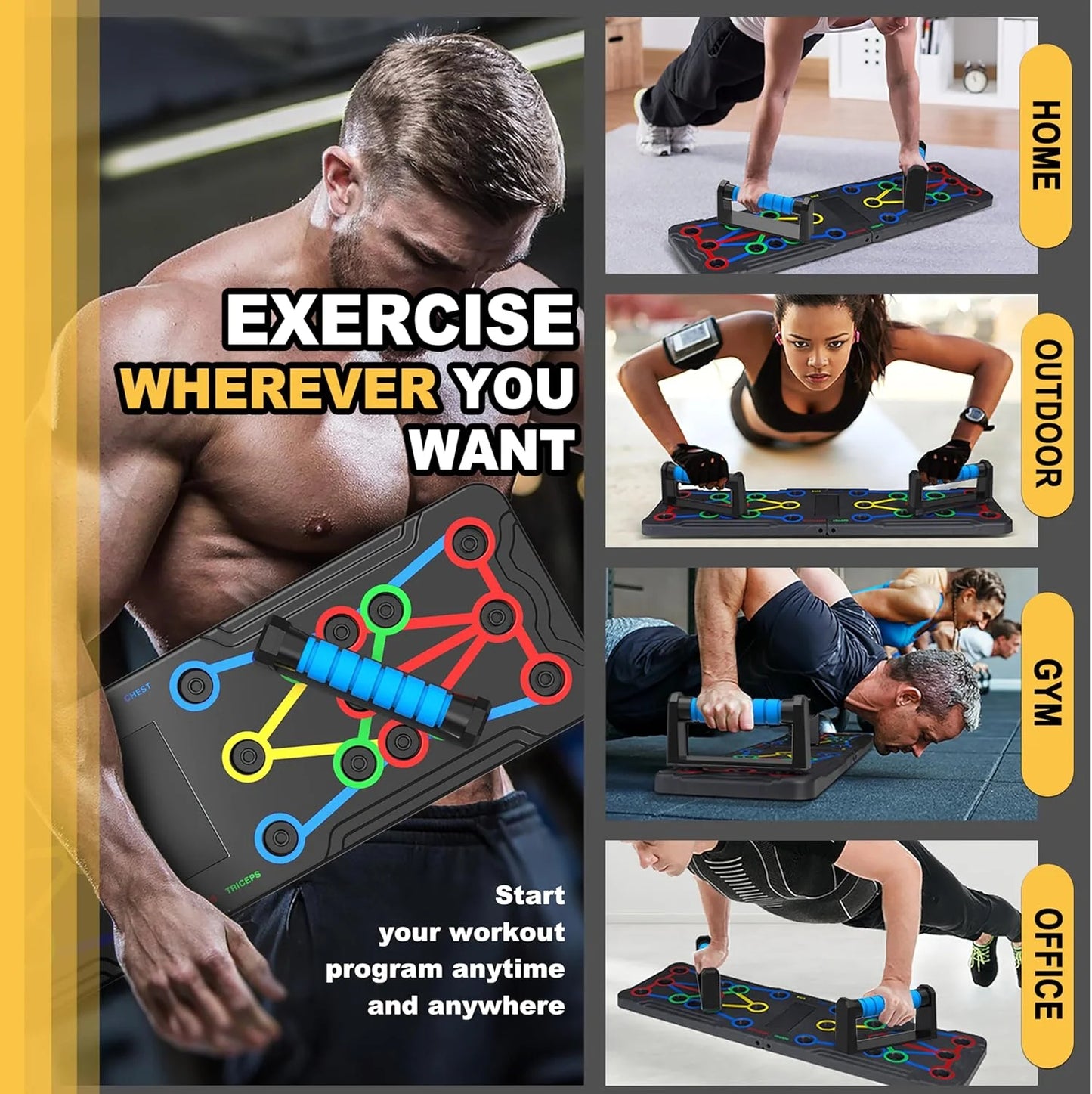 Multifunctional pushup board