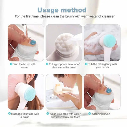 Double sided Silicone Face Wash Brush