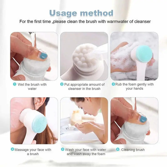 Double sided Silicone Face Wash Brush