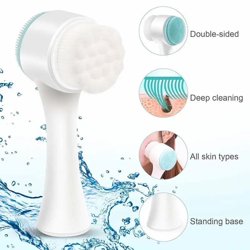 Double sided Silicone Face Wash Brush