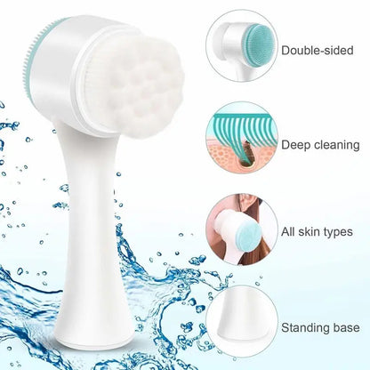 Double sided Silicone Face Wash Brush